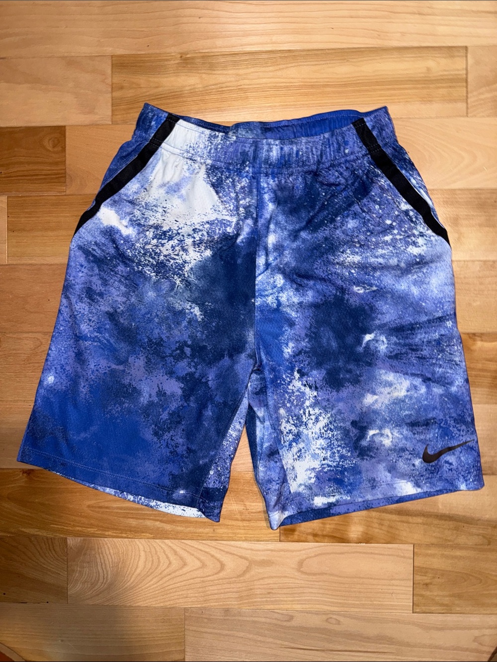 Nike youth Blue and White Athletic Shorts M EUC